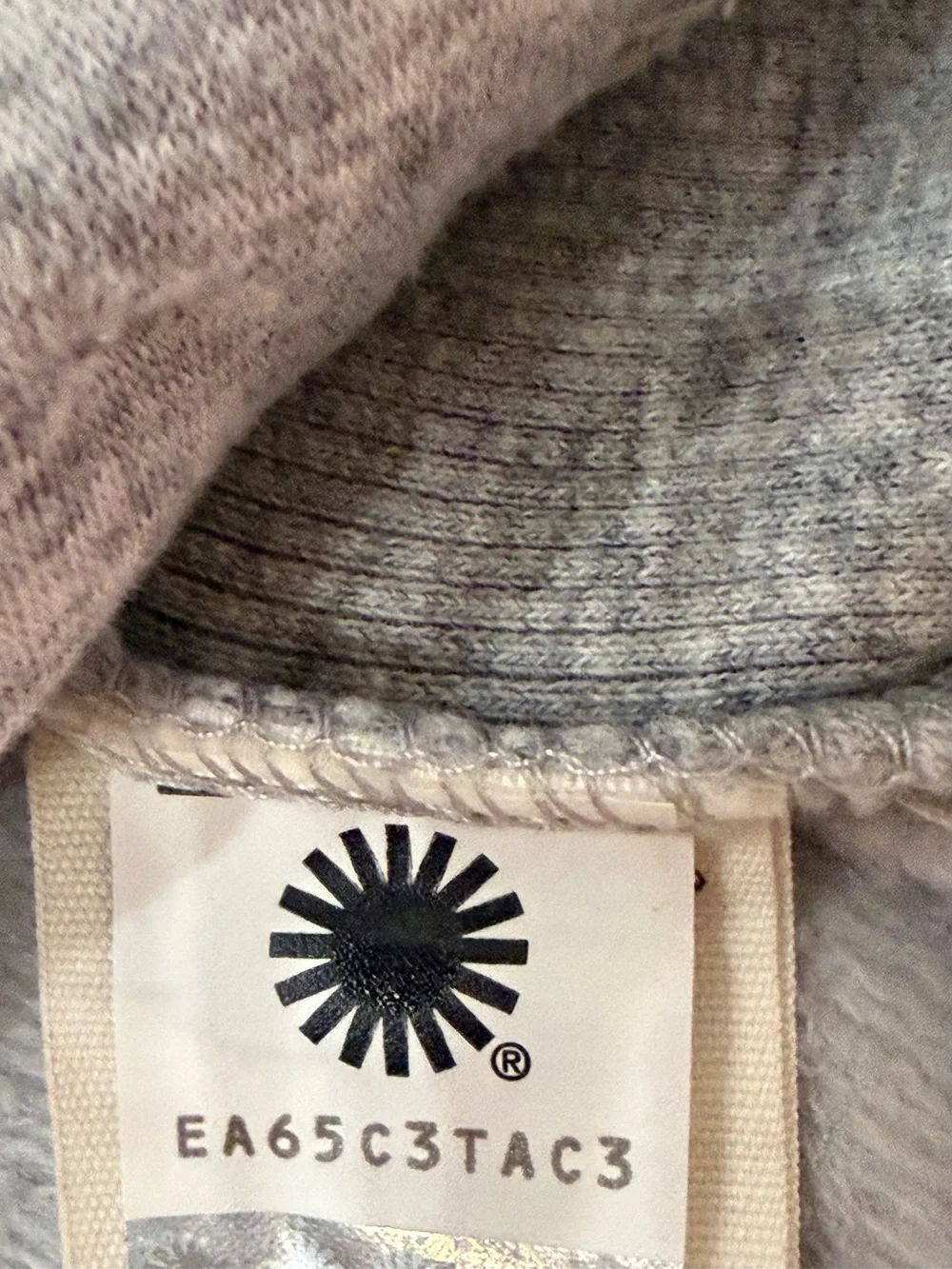 UGG Elliot Men’s Size L Grey Full Zip Fleece Hoodie w/ Ribbed Side Panels